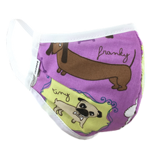 Load image into Gallery viewer, Purple Puppies - Namaske Style Face Mask