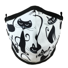 Load image into Gallery viewer, Elegant Black Cats - Namaske Style Face Mask