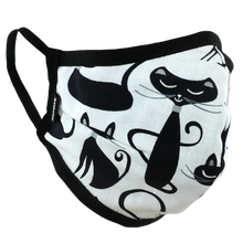 Load image into Gallery viewer, Elegant Black Cats - Namaske Style Face Mask