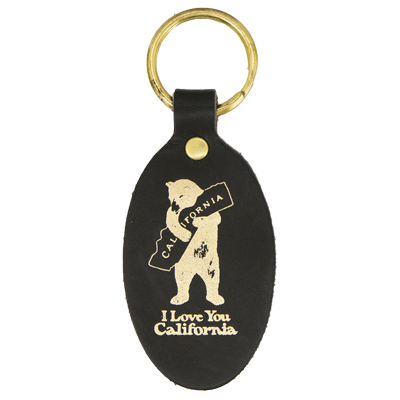 Oval Leather Key Chain 