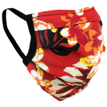 Load image into Gallery viewer, Hawaiian Flowers Red - Surgical Style Face Mask