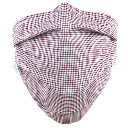 Gingham Check Red Washable Surgical Style Face Mask Made in USA TekTailor