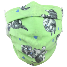 Load image into Gallery viewer, Kittens Green - Surgical Style Face Mask