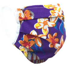 Load image into Gallery viewer, Hawaiian Flowers Purple - Surgical Style Face Mask