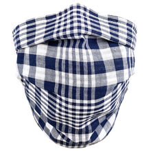 Load image into Gallery viewer, Blue White Plaid - Surgical Style Face Mask