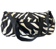 Load image into Gallery viewer, Black & White Zebra Stripe Duffle Bag