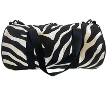 Load image into Gallery viewer, Black & White Zebra Stripe Duffle Bag