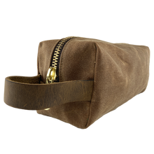 Load image into Gallery viewer, Waxed Canvas Dopp Kit Brown