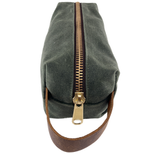 Load image into Gallery viewer, Waxed Canvas Dopp Kit Green