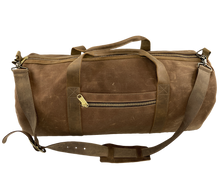 Load image into Gallery viewer, Waxed Canvas Duffle Bag Brown