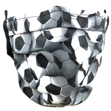 Load image into Gallery viewer, Soccer Balls Black-White - Surgical Style Face Mask