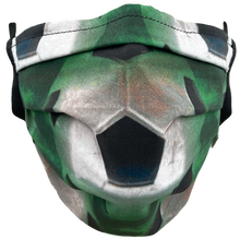 Load image into Gallery viewer, Soccer Balls Green - Surgical Style Face Mask