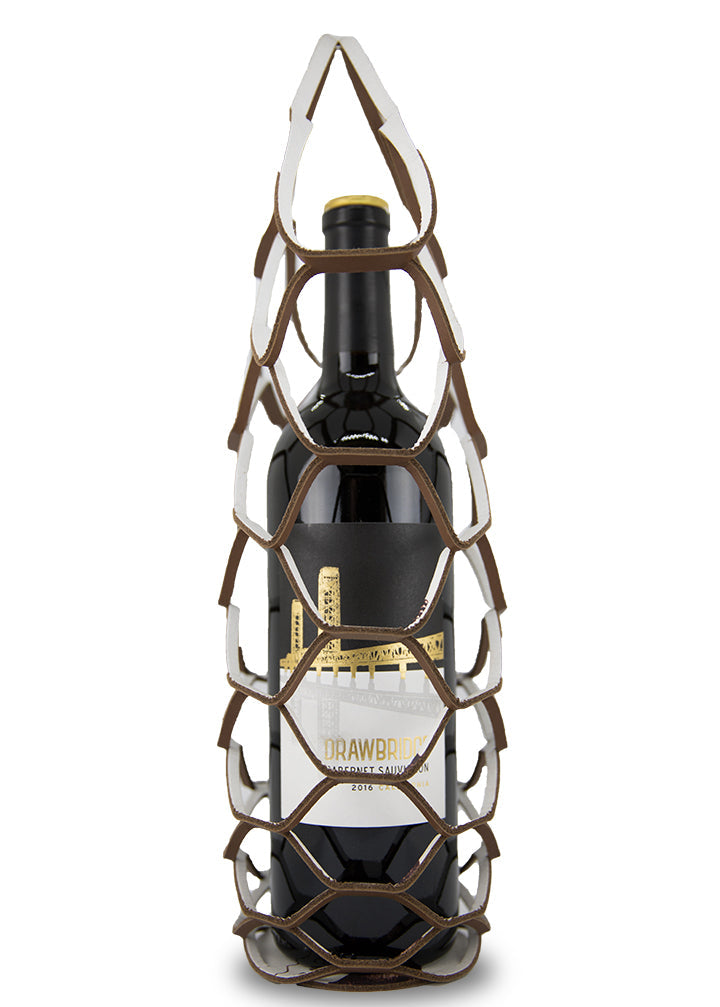 Leather Wine Carrier "Wine Glass"  TekTailor