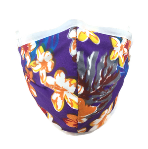 Hawaiian Flowers Purple - Namaske Style Face Mask