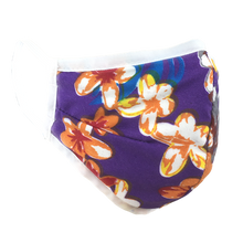 Load image into Gallery viewer, Hawaiian Flowers Purple - Namaske Style Face Mask
