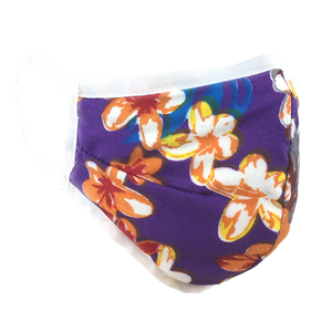 Hawaiian Flowers Purple - Namaske Style Face Mask