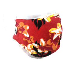 Load image into Gallery viewer, Hawaiian Flowers Red - Namaske Style Face Mask
