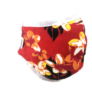 Hawaiian Flowers Red - Namaske Style Face Mask