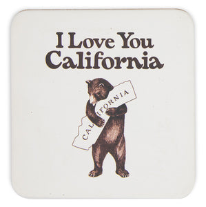 Leather Coaster "I Love You California"