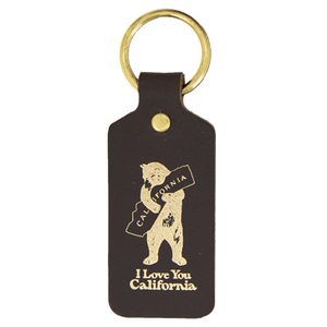Leather Key Chain "I Love You California"