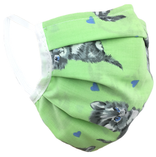 Load image into Gallery viewer, Kittens Green - Surgical Style Face Mask
