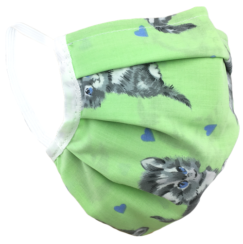 Kittens Green - Surgical Style Face Mask