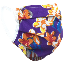 Load image into Gallery viewer, Hawaiian Flowers Purple - Surgical Style Face Mask

