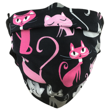 Load image into Gallery viewer, Elegant Pink Cats - Surgical Style Face Mask
