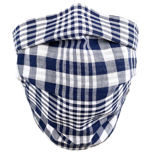 Blue White Plaid - Surgical Style Face Mask