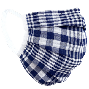 Blue White Plaid - Surgical Style Face Mask