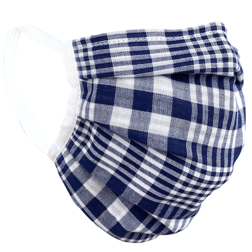 Blue White Plaid - Surgical Style Face Mask