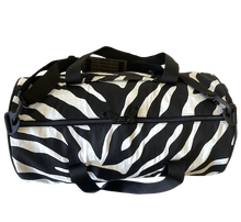 Load image into Gallery viewer, Black &amp; White Zebra Stripe Duffle Bag
