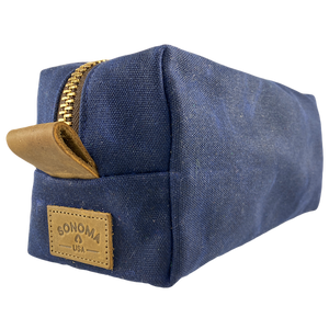 Waxed Canvas Dopp Kit Blue