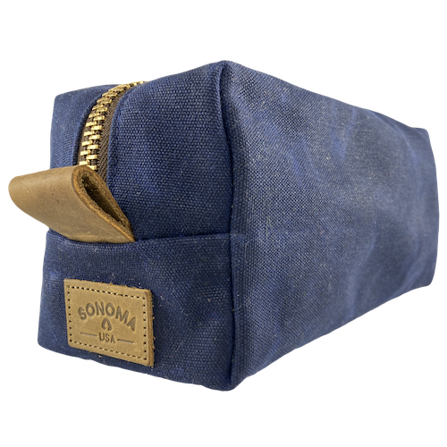 Waxed Canvas Dopp Kit Blue