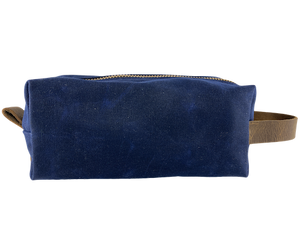 Waxed Canvas Dopp Kit Blue