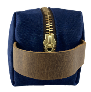 Waxed Canvas Dopp Kit Blue