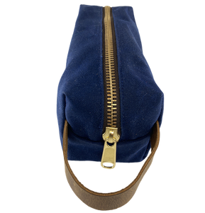 Waxed Canvas Dopp Kit Blue