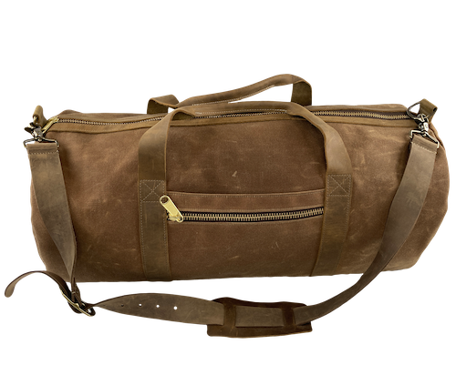 Waxed Canvas Duffle Bag Brown