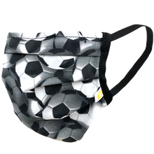Load image into Gallery viewer, Soccer Balls Black-White - Surgical Style Face Mask
