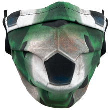 Load image into Gallery viewer, Soccer Balls Green - Surgical Style Face Mask
