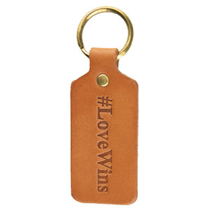 Leather Key Chain "Love Wins"